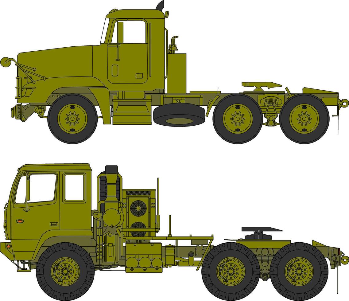 Two different types of military trucks vector
