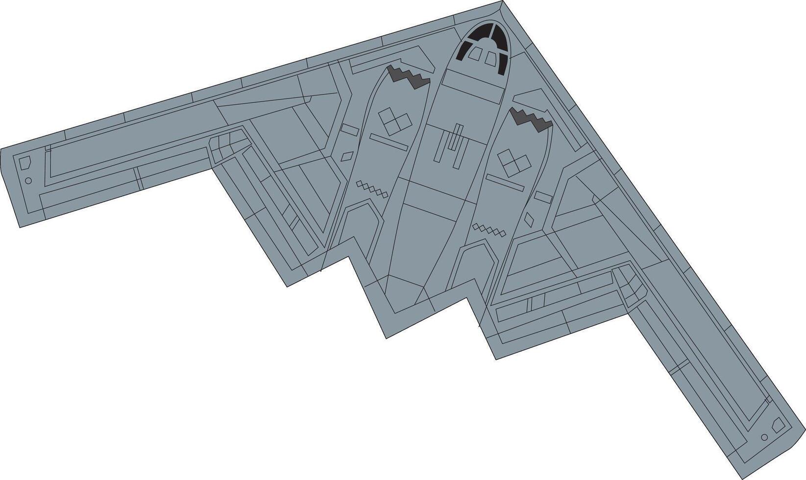A drawing of a stealth fighter jet vector