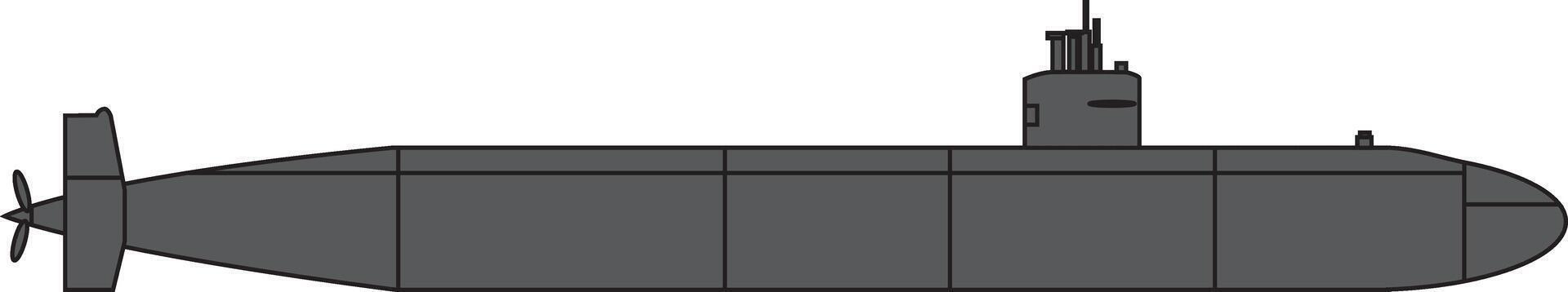 A submarine is shown on a white background vector
