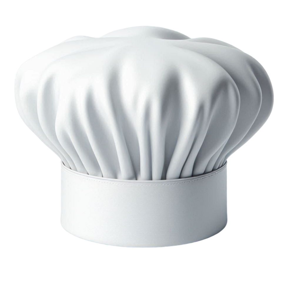 White cook hat isolated on a transparent background png