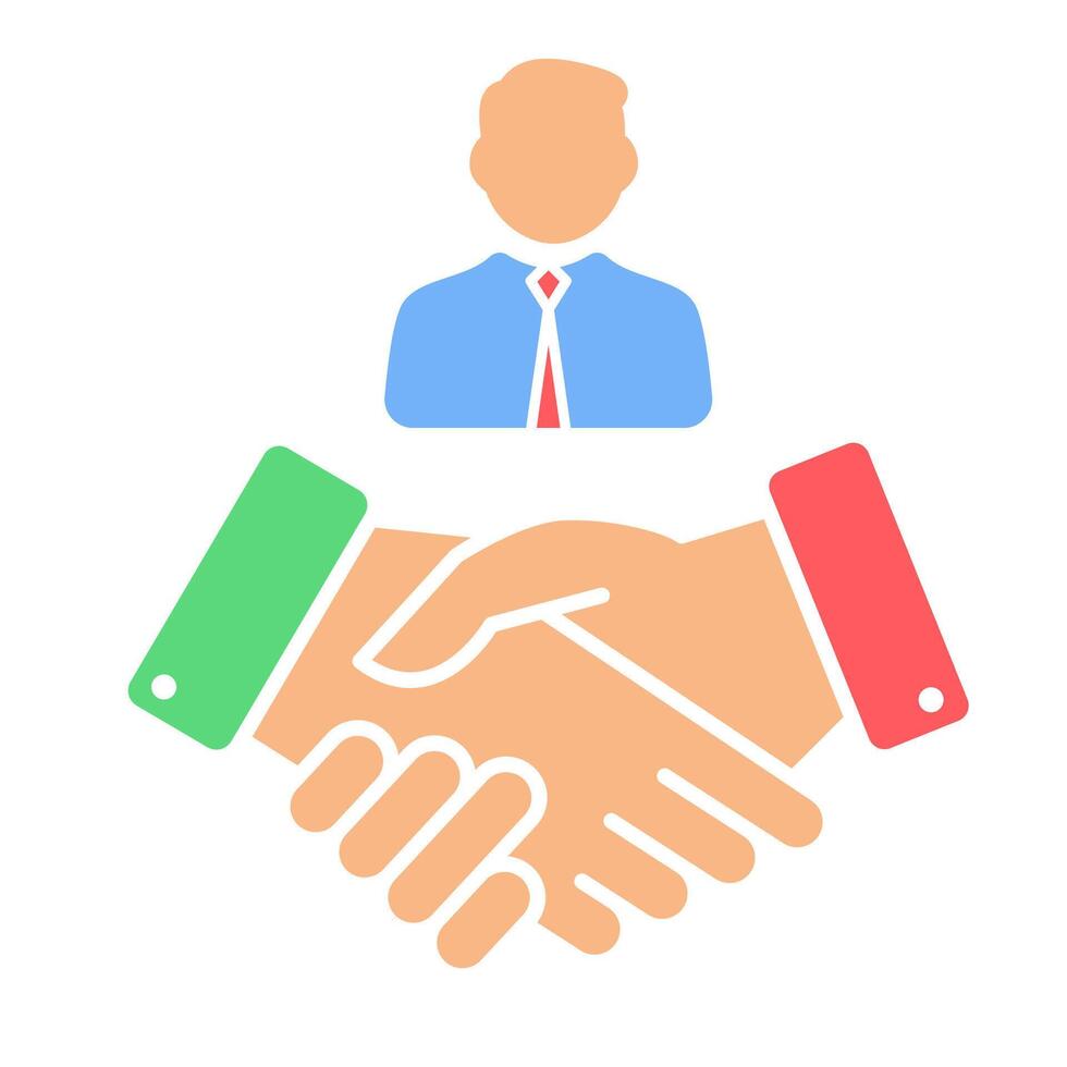 Mediator Icon, Bussines mediator, Handshake vector