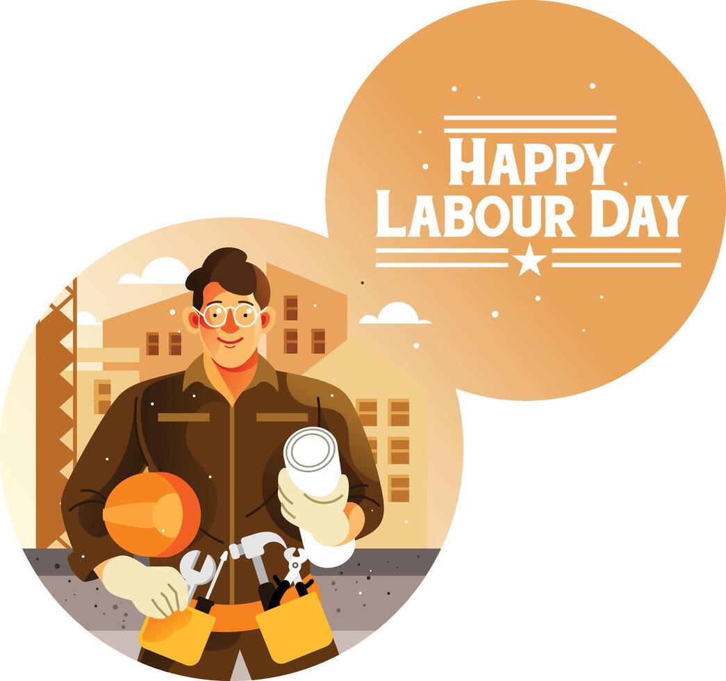 Engineer Happy Labour Day vector