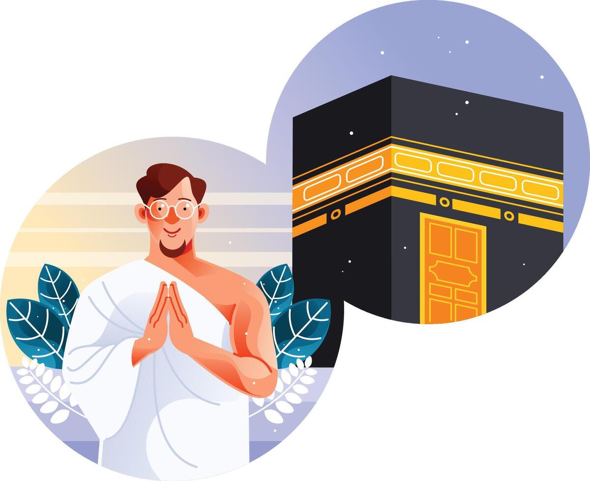 Hajj Mabrour Pilgrim vector