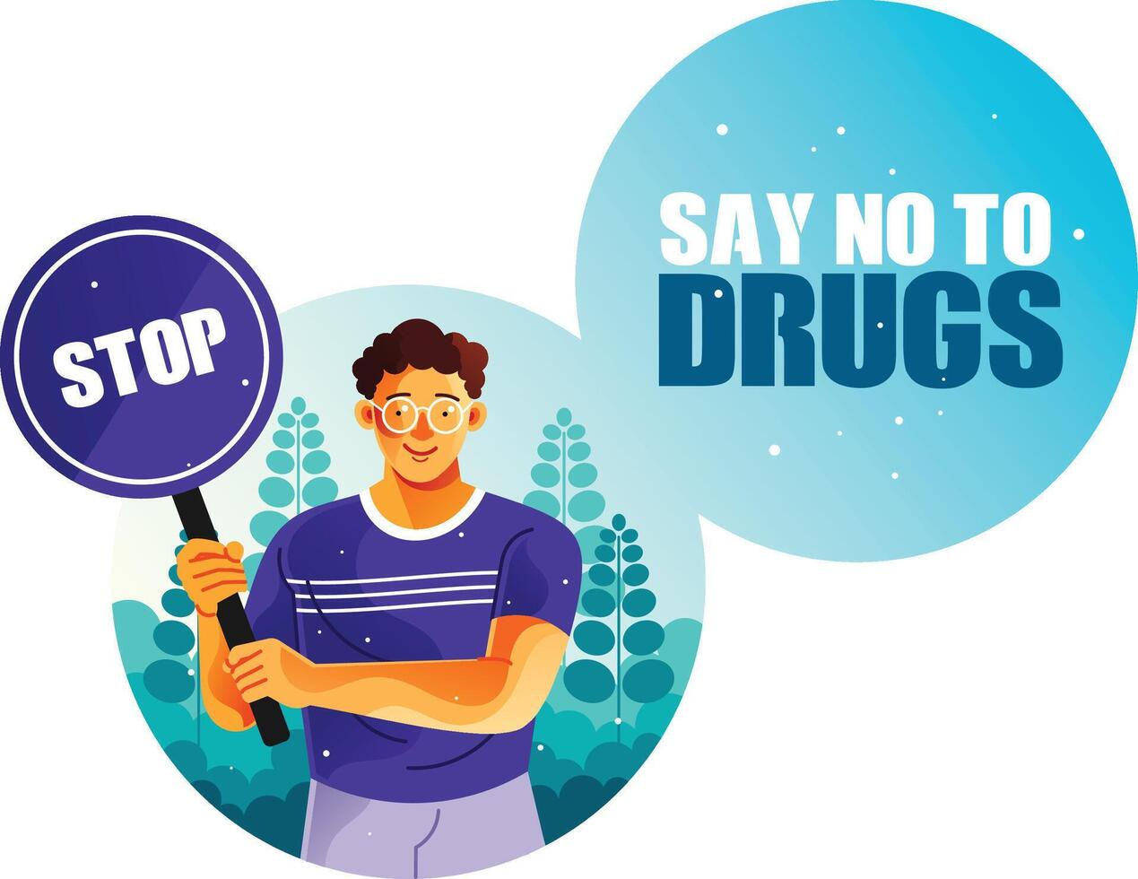 Man Say No to Drugs vector