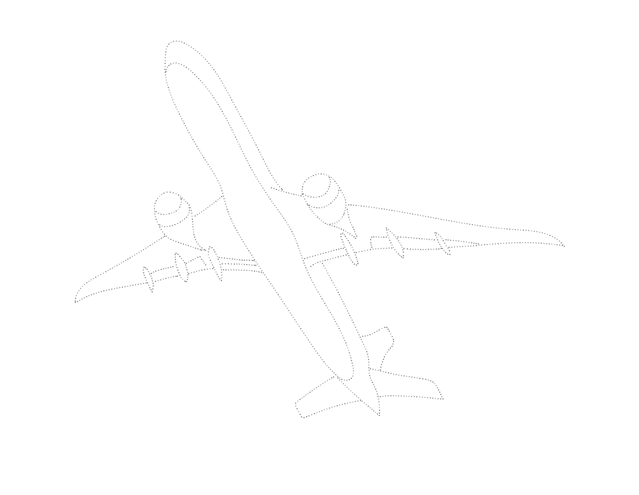 Connect the dots drawing of an airplane png