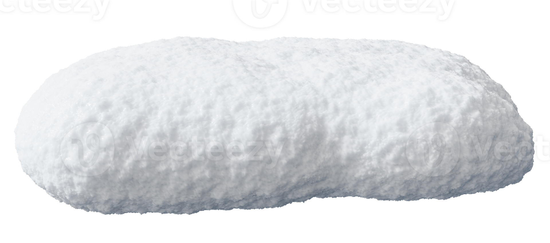 Realistic snow heap, cap on transparent background. Cut out snowy element. png