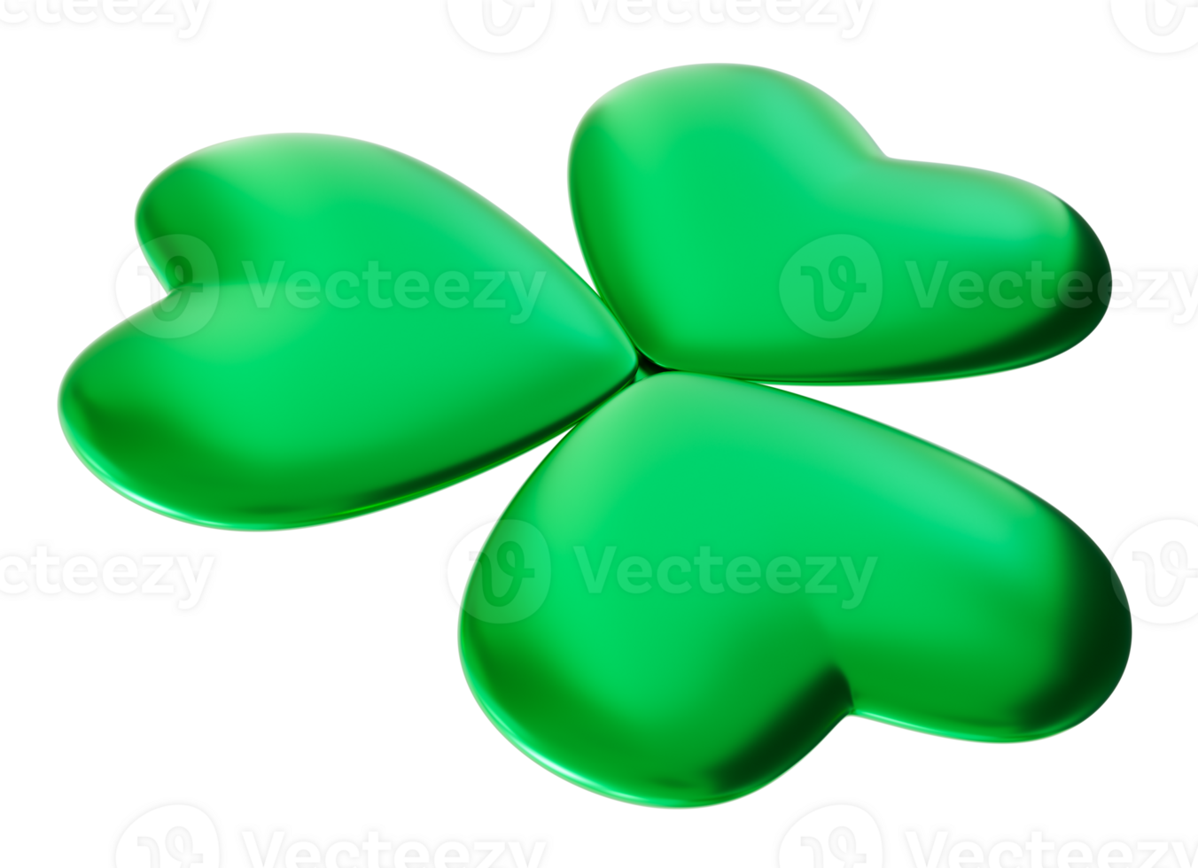 Vibrant, green three leaf clover, on transparent background. Luck and spirit of St. Patrick's Day, perfect for festive designs and celebration themes. Cut out png
