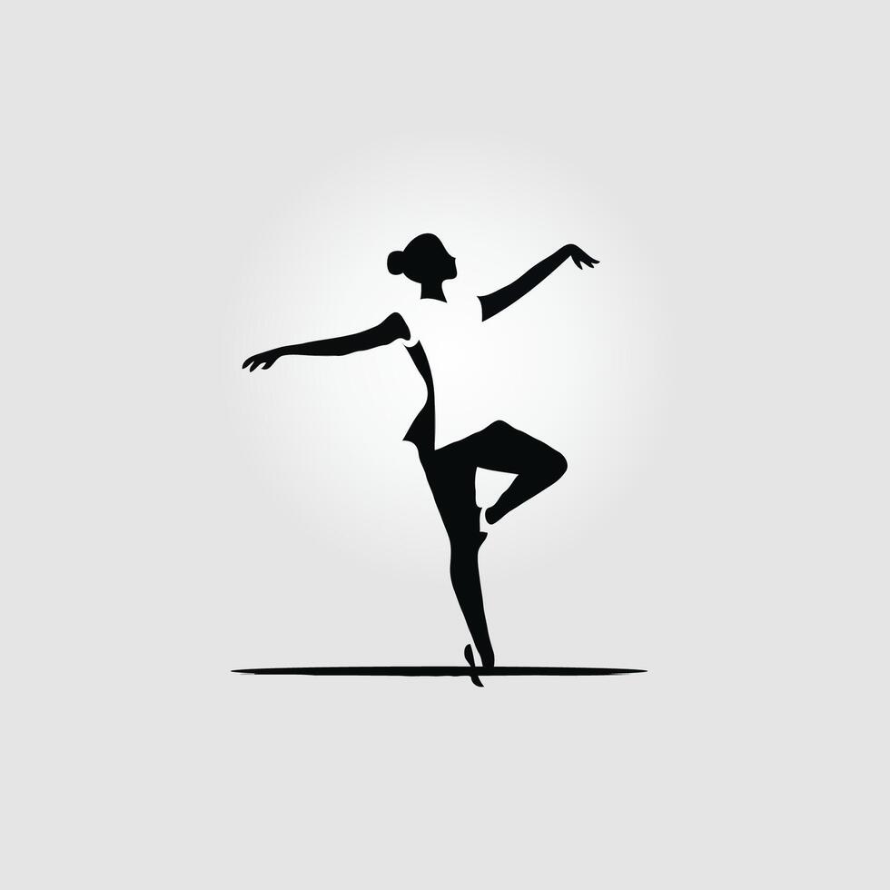 Silhouette of a woman in a ballet pose vector