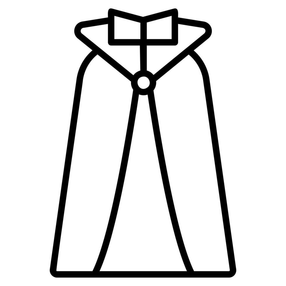 A black and white illustration of a cape vector