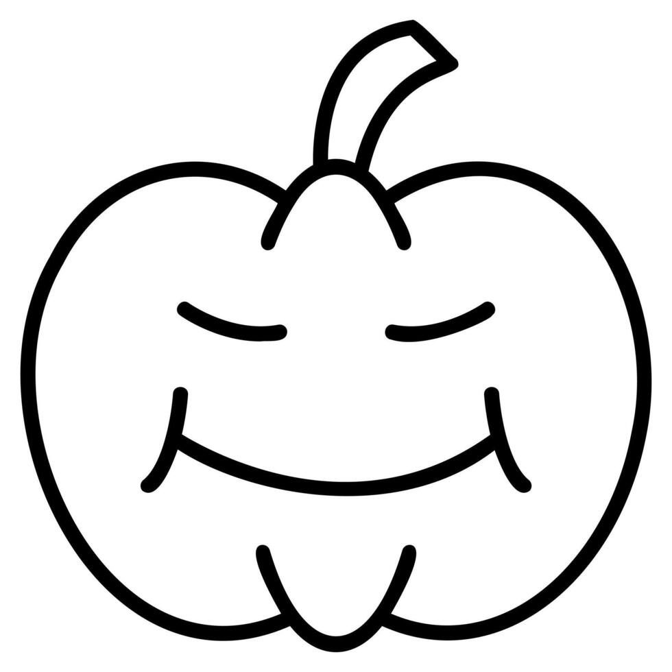 A smiling pumpkin coloring page vector