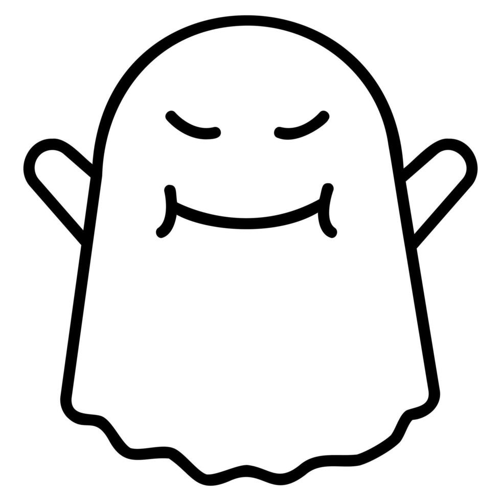 A cartoon ghost with eyes closed and arms crossed vector