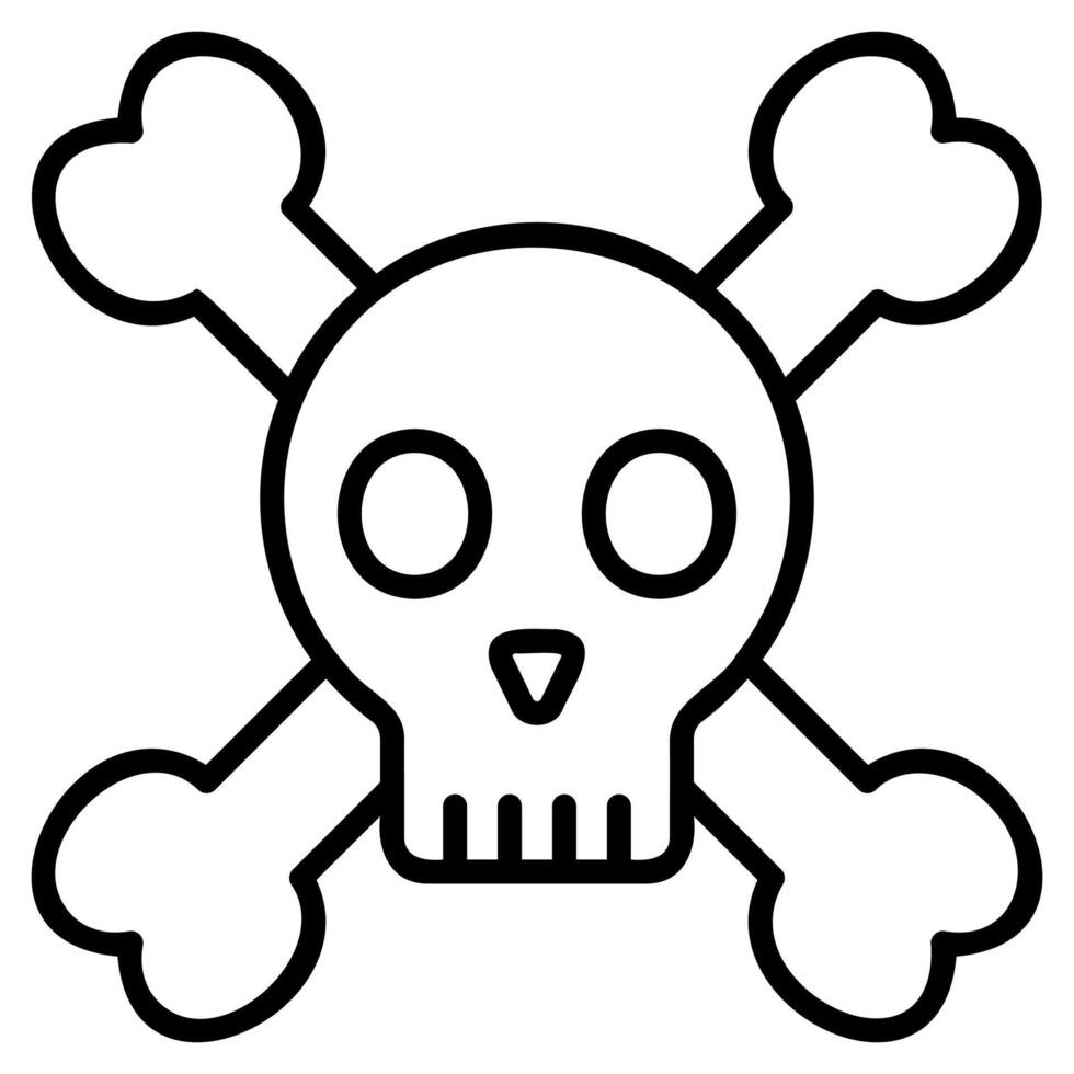 A skull and crossbones icon on a white background vector
