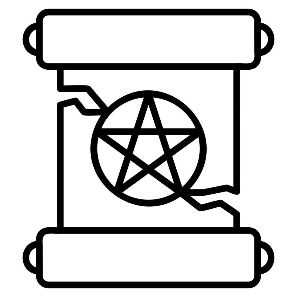 A pentagram and a scroll icon vector