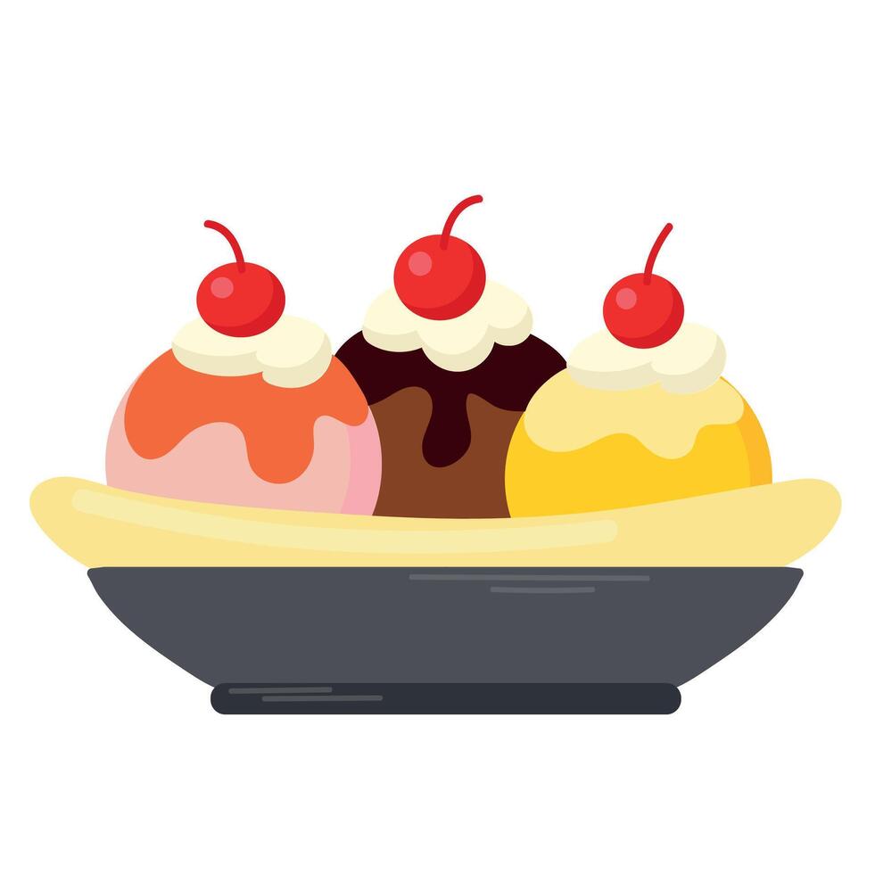 Banana split icon clipart avatar logotype isolated illustration vector