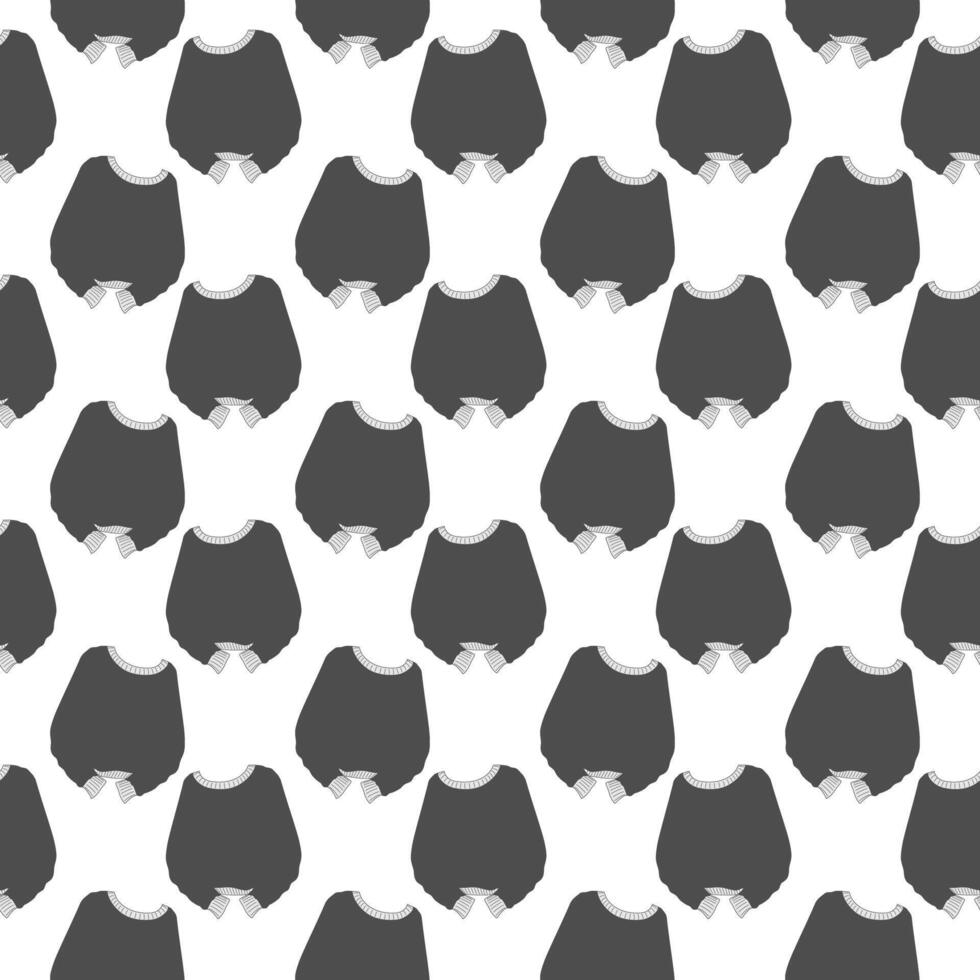 Stretched sweater with saggy long sleeves Seamless pattern in grayscale. Sweater Day design concept. Isolated illustration Wrapping, wallpaper or web, banner, greetings or invitation background vector