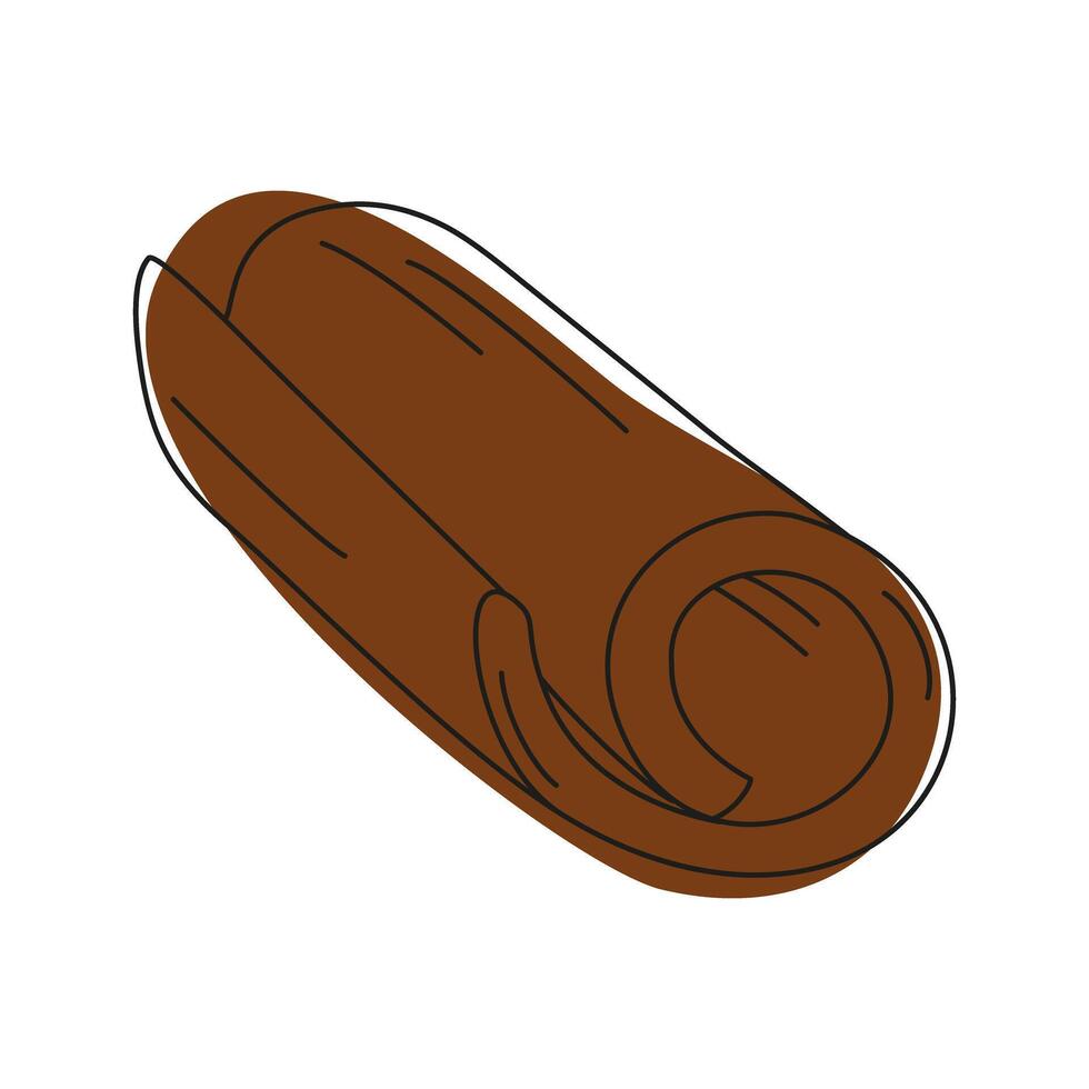 Cinnamon stick with abstract spot in trendy brown in minimalistic stile. Winter Tea or coffee spice. illustration Cards, poster, leaflets, banner, brochures, greeting, price, label or web promo vector