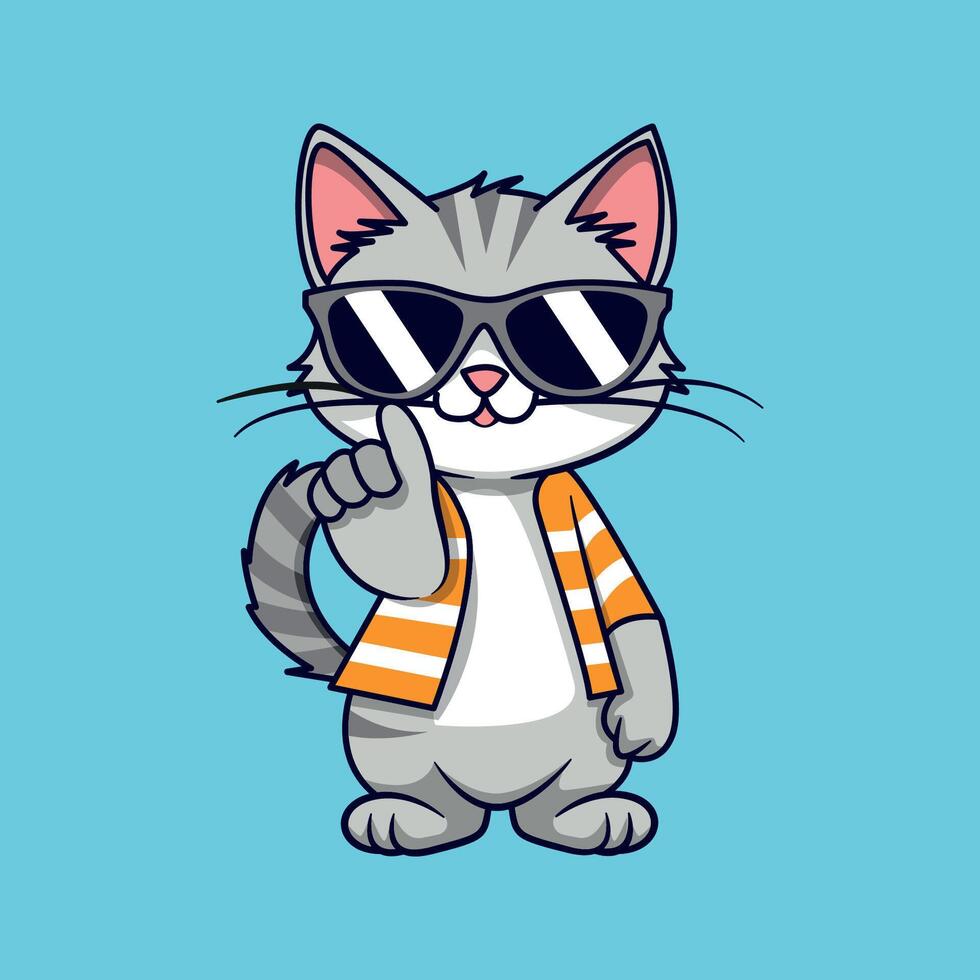 Cool Cat in Sunglasses and Casual Clothes vector