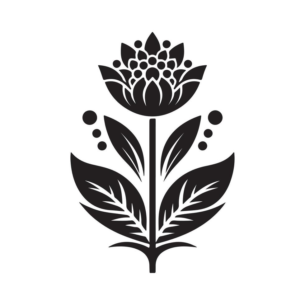 A black and white flower logo vector
