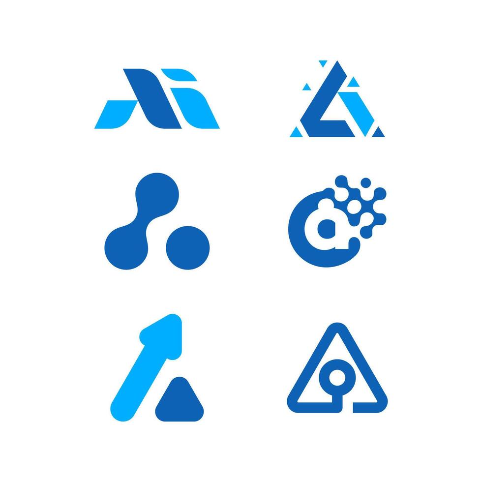 Modern logo of letter A variation design icon technology vector