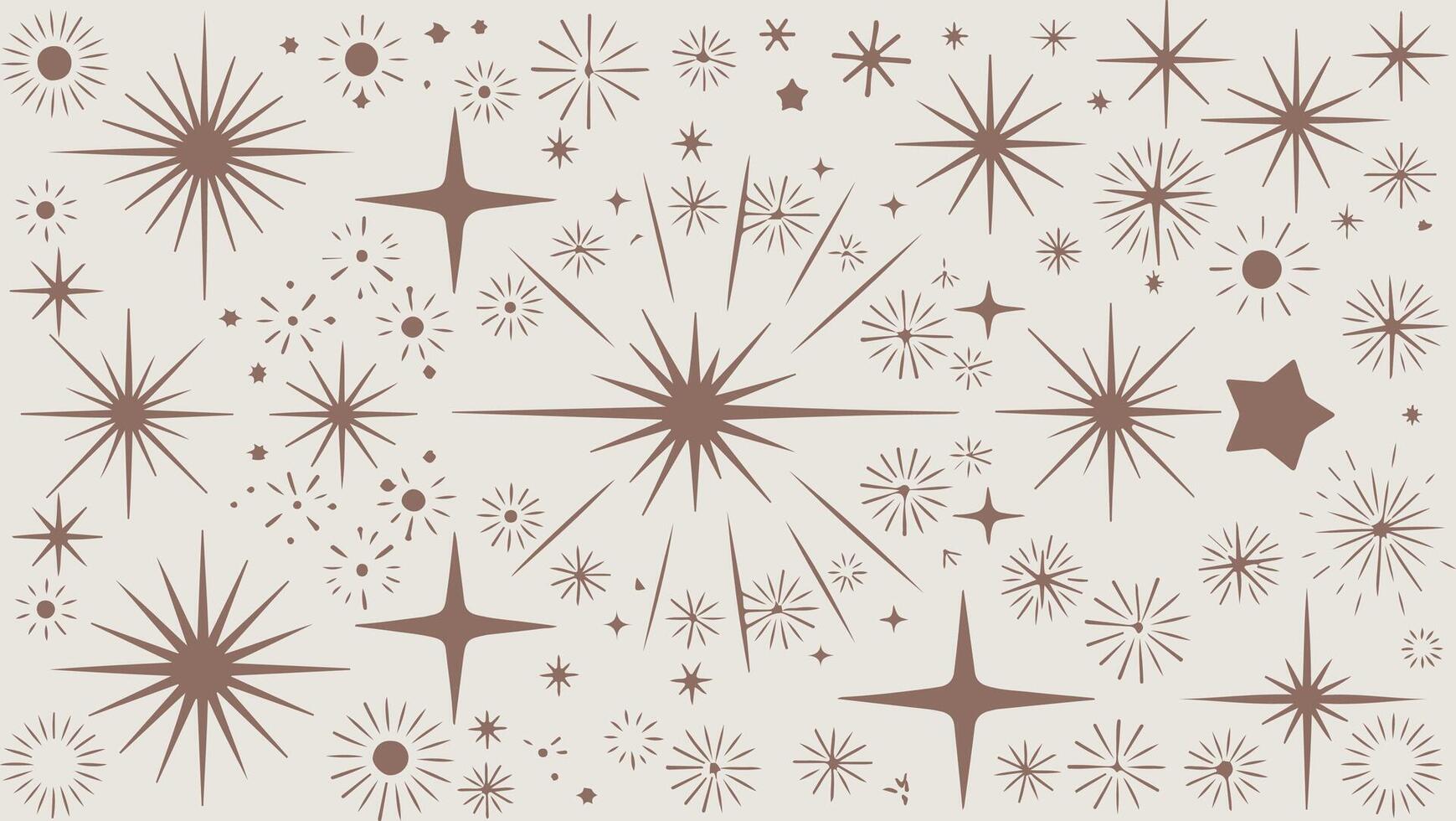 Set of blinking stars, sparks and sparkles. Shining twinkle sunburst shapes collection. Magic light vector