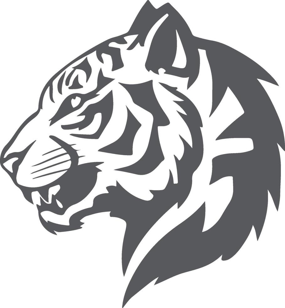 illustration head of a tiger vector