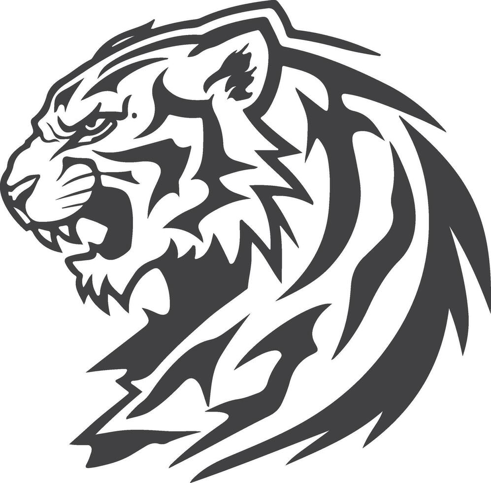 A tiger logo side profile vector