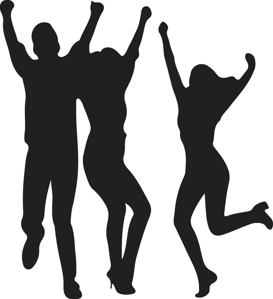 Silhouettes of business people celebrating win vector