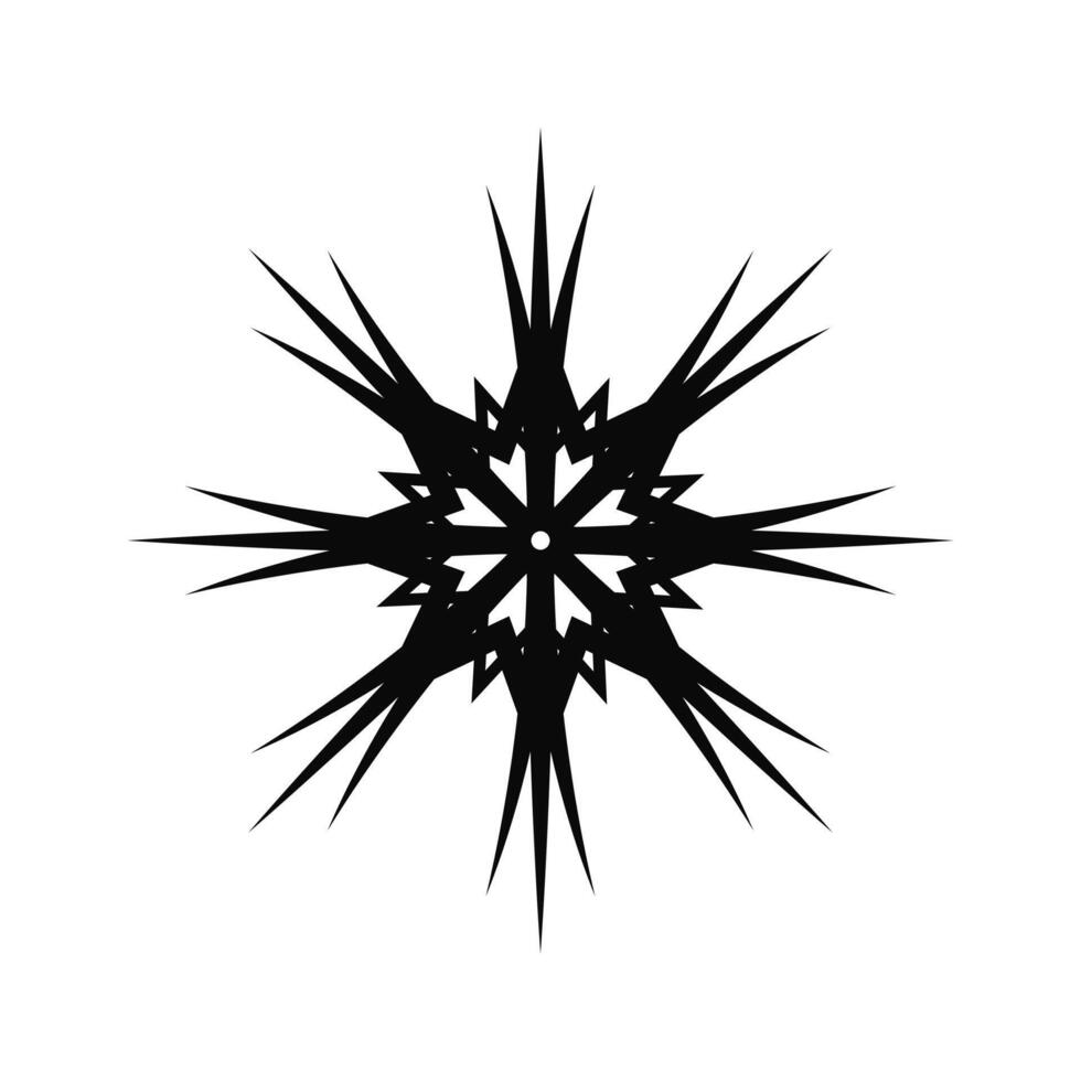 Snowflake icon. Simple snowflake of black lines. Festive decoration for New Year and Christmas vector