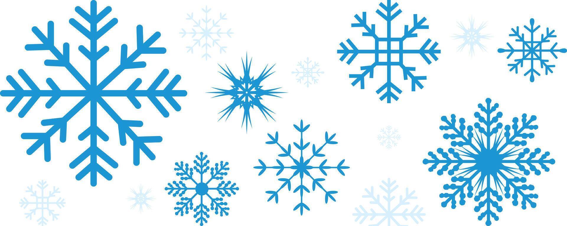 Snowflake icons set. Winter snow or snowflake symbol icon vector