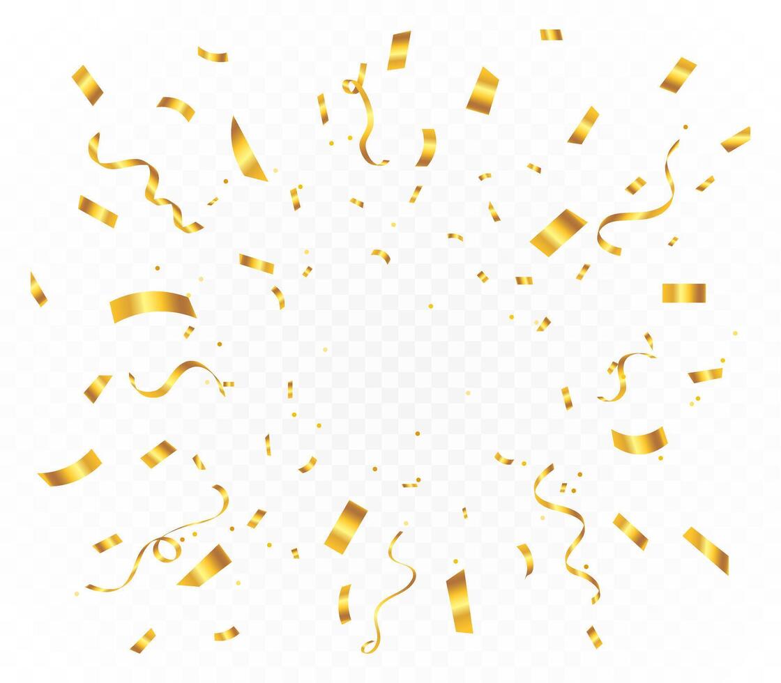 Abstract gold confetti party celebration banner background template, Great for a birthday party or an event celebration invitation or decor. confetti, vector