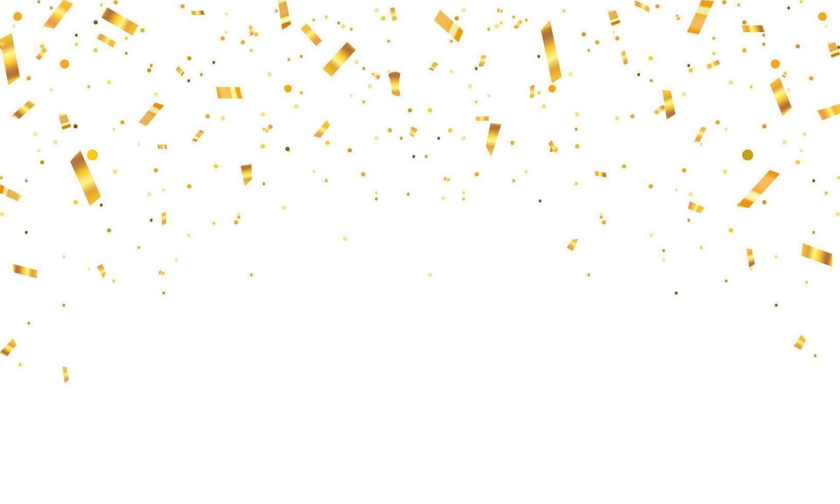 Luxury confetti flying for celebration party banner. Falling shiny golden confetti isolated on white background. confetti illustration. vector