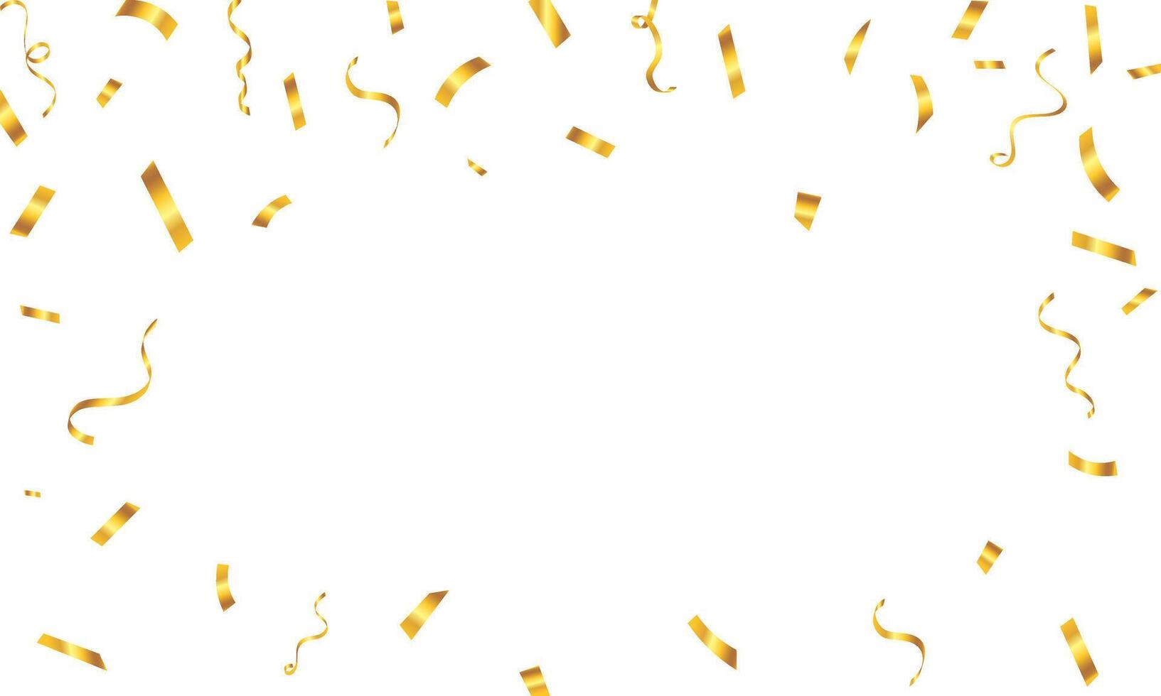 Luxury confetti flying for celebration party banner. Shiny gold confetti isolated on white background. Birthday, Holiday, New Year, Carnival festivity, confetti, vector