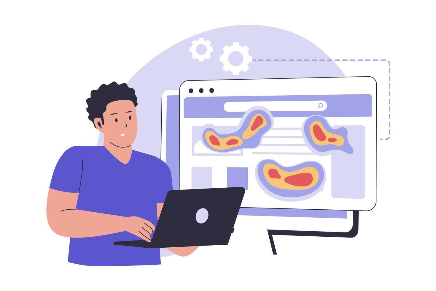 Website heat map concept illustration. vector