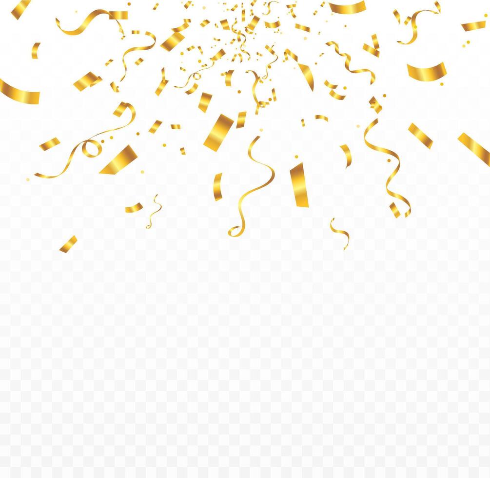 Gold confetti abstract border frame, Bright festive tinsel of gold color. Valentines Day, Birthday, Holiday, New Year, Carnival festivity, confetti, vector