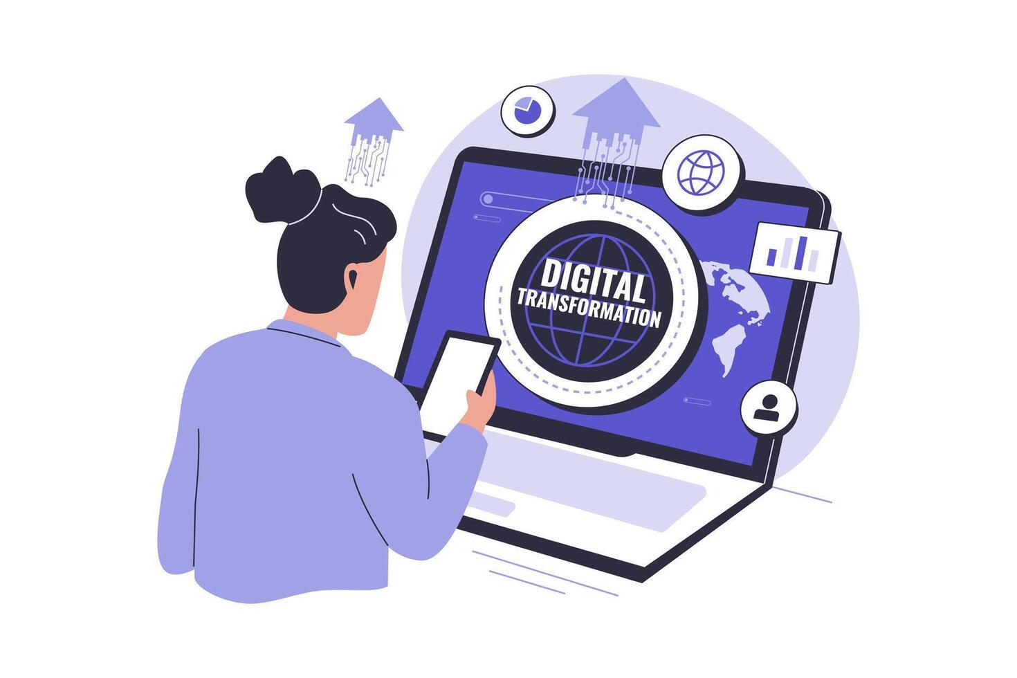 Digital transformation illustration concept vector
