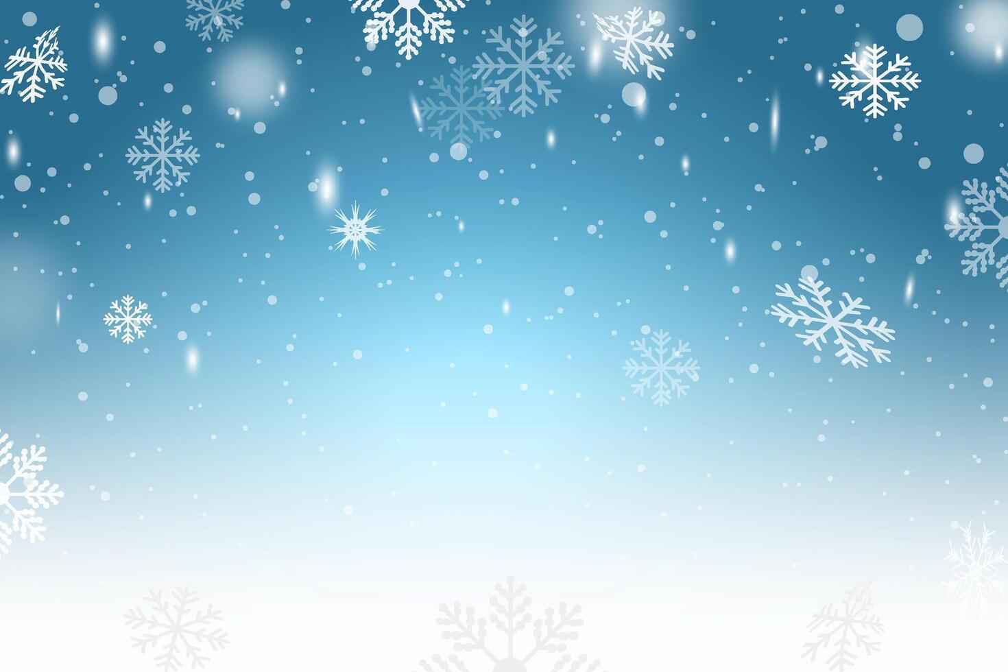 Christmas blue background with snow. Winter snowflake background. Snow flakes vector