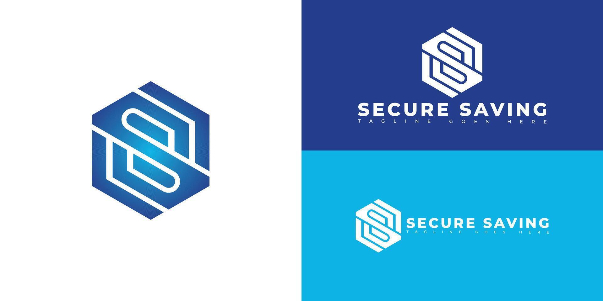 Modern hexagon initial letter S or SS logo in blue color isolated on multiple background colors. The logo is suitable for financial advisory company logo design inspiration templates. vector
