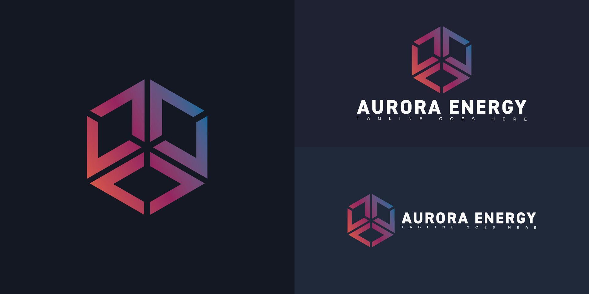 Modern hexagon initial letter AE or EA logo in gradient colors isolated on multiple background colors. The logo is suitable for oil and gas industry logo design inspiration templates. vector