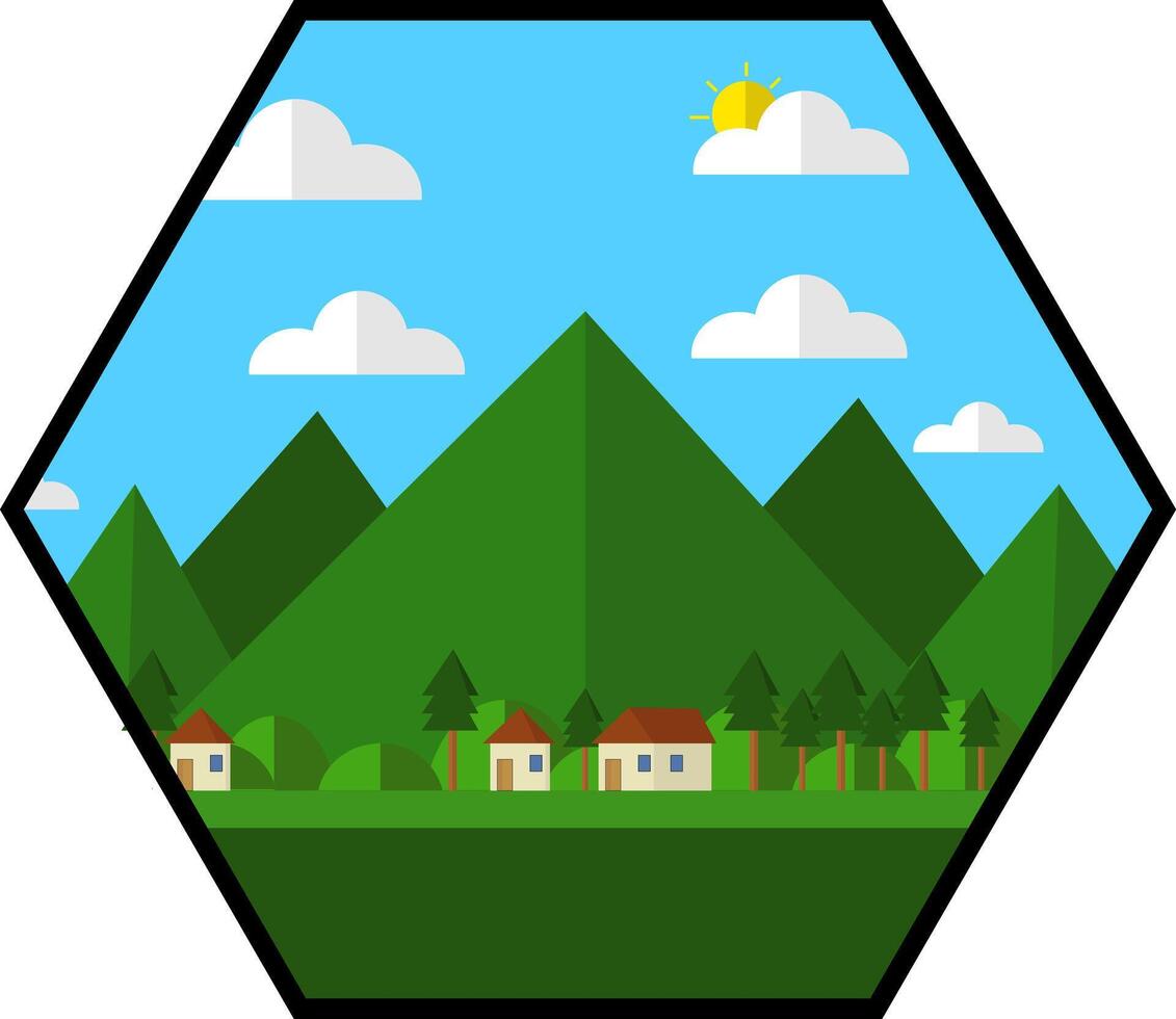 Geometric Mountain Flat Design vector