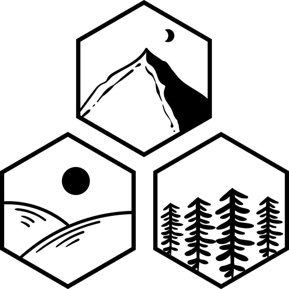 Geometric Icon Landscape vector