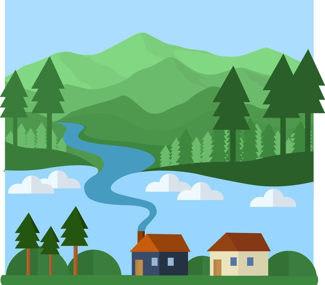 Mountain Background Template Illustration vector