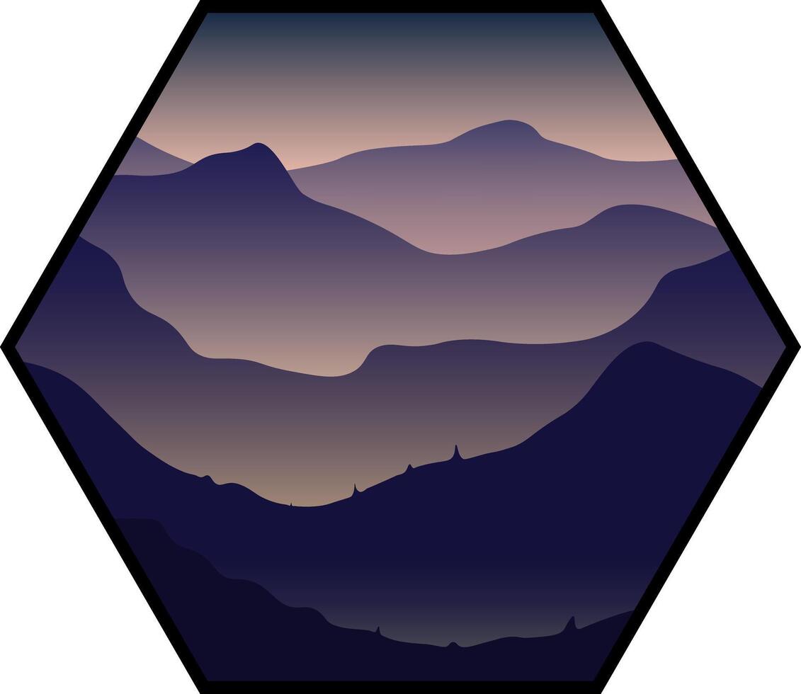 Siluet Mountain Background Illustration vector