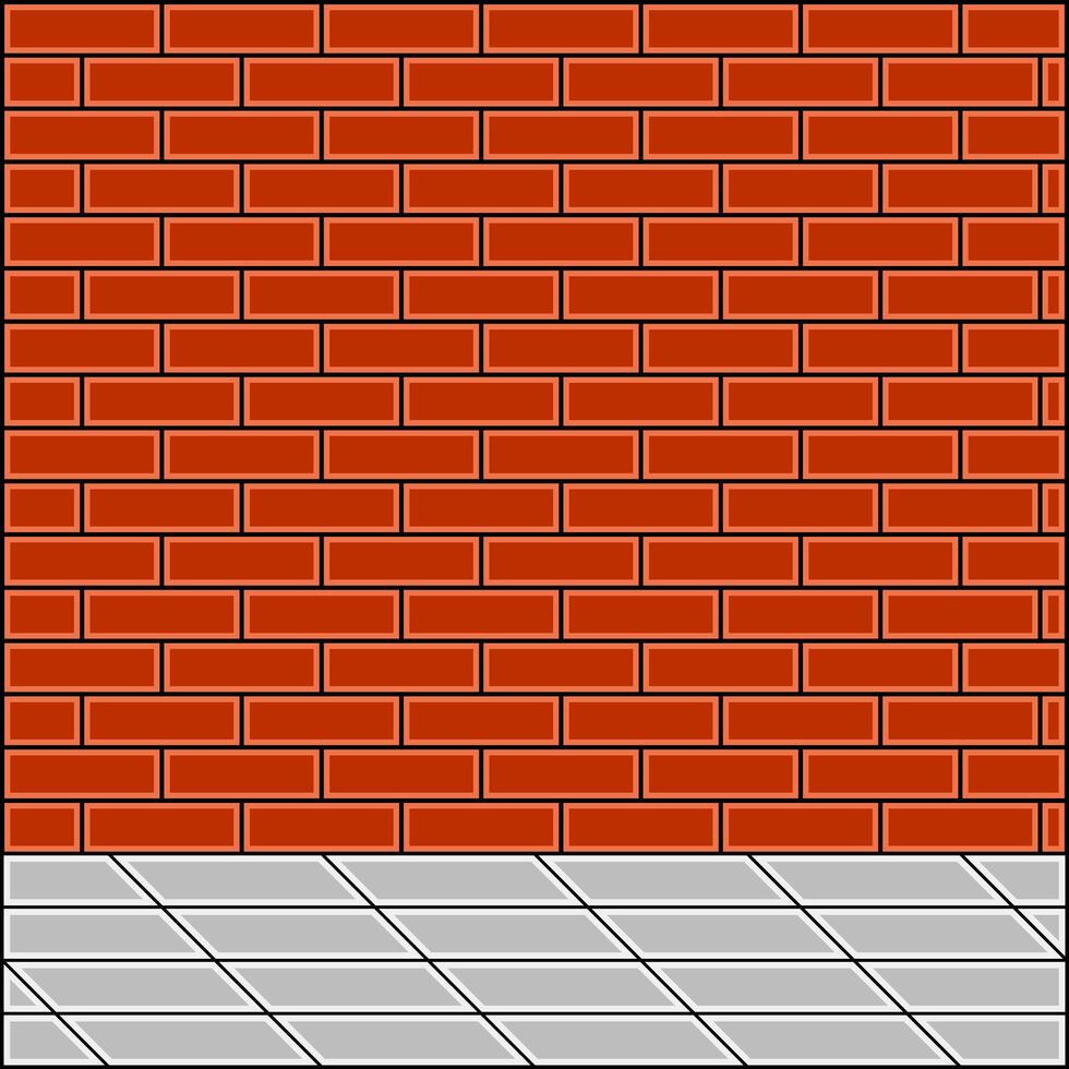 a brick wall with a floor vector