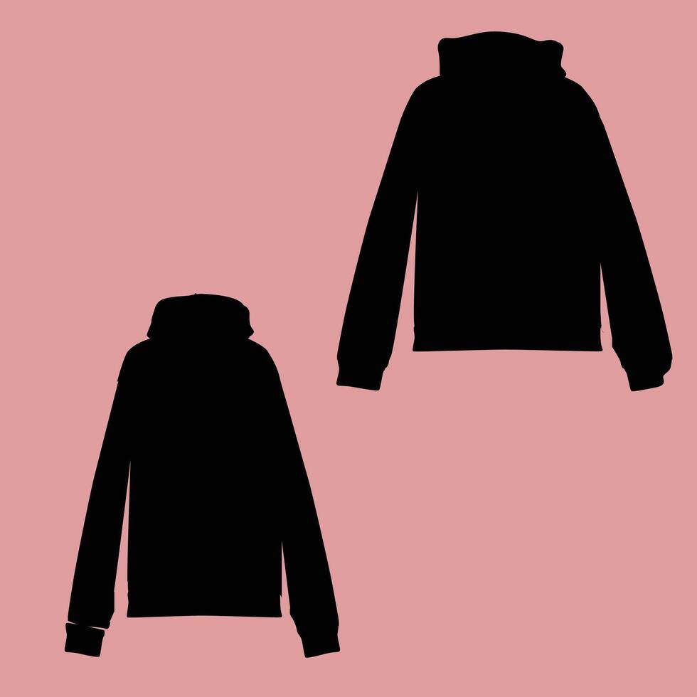 two hoodies are shown on a pink background vector