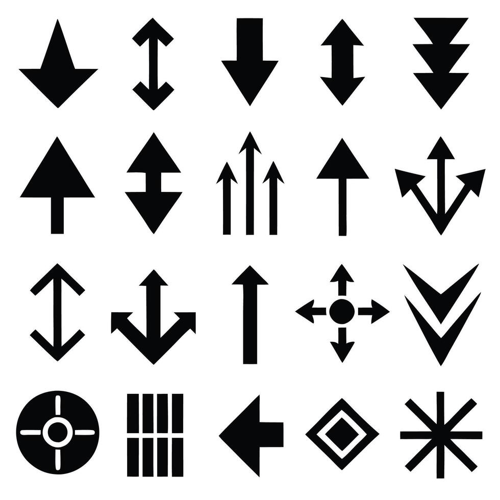 a set of arrows and arrows on a white background vector