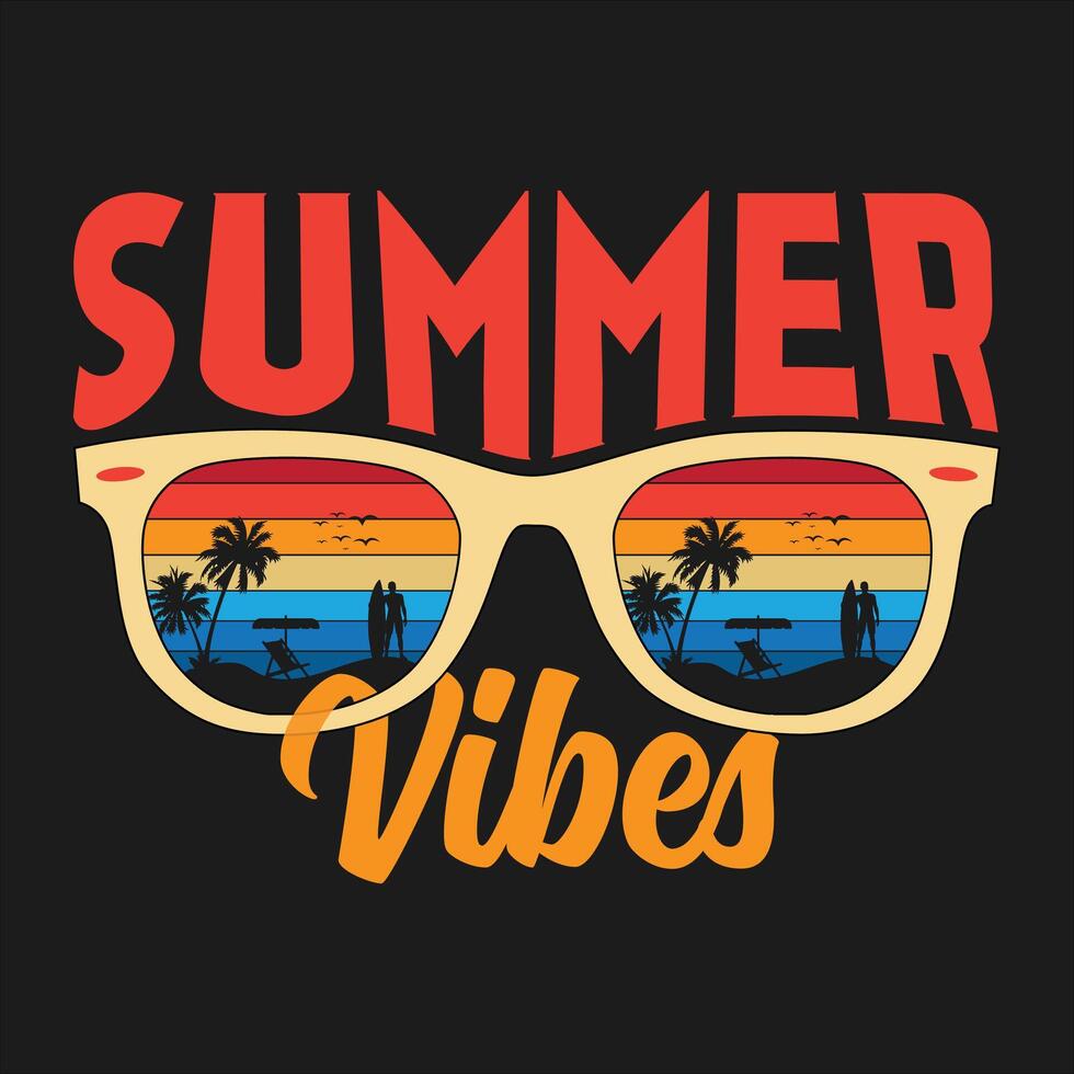 Summer vibes t-shirt design. vector