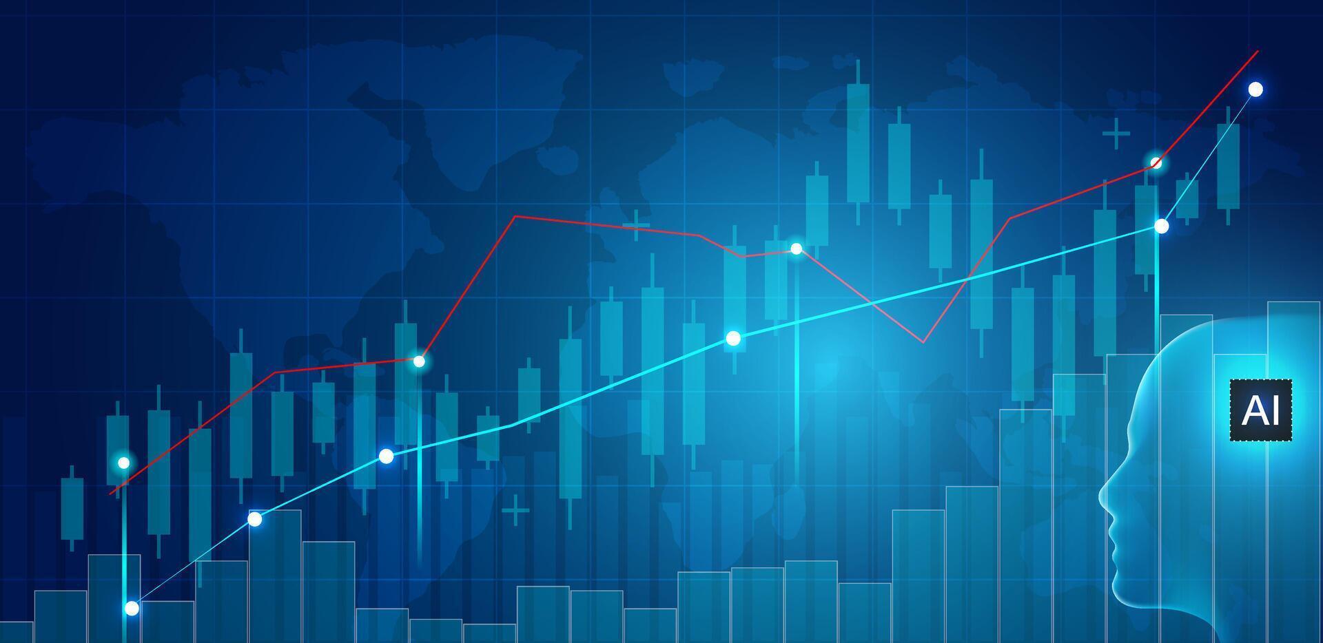 comercio robot software utilizando ai logaritmo. comercio automatización ai negocio vector