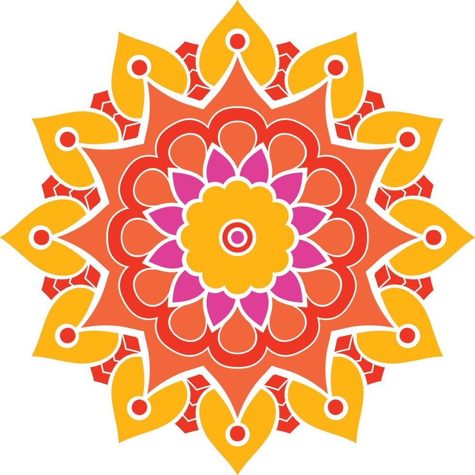 Hand Drawn Ethnic Mandala Design with White Background. vector