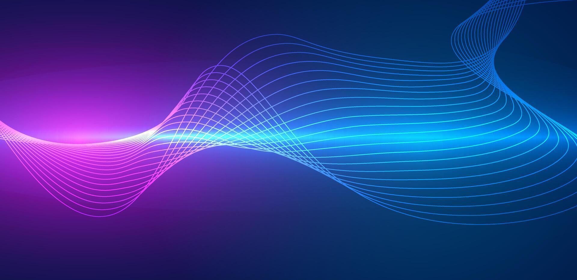 Gradient background blue and purple with abstract wave vector
