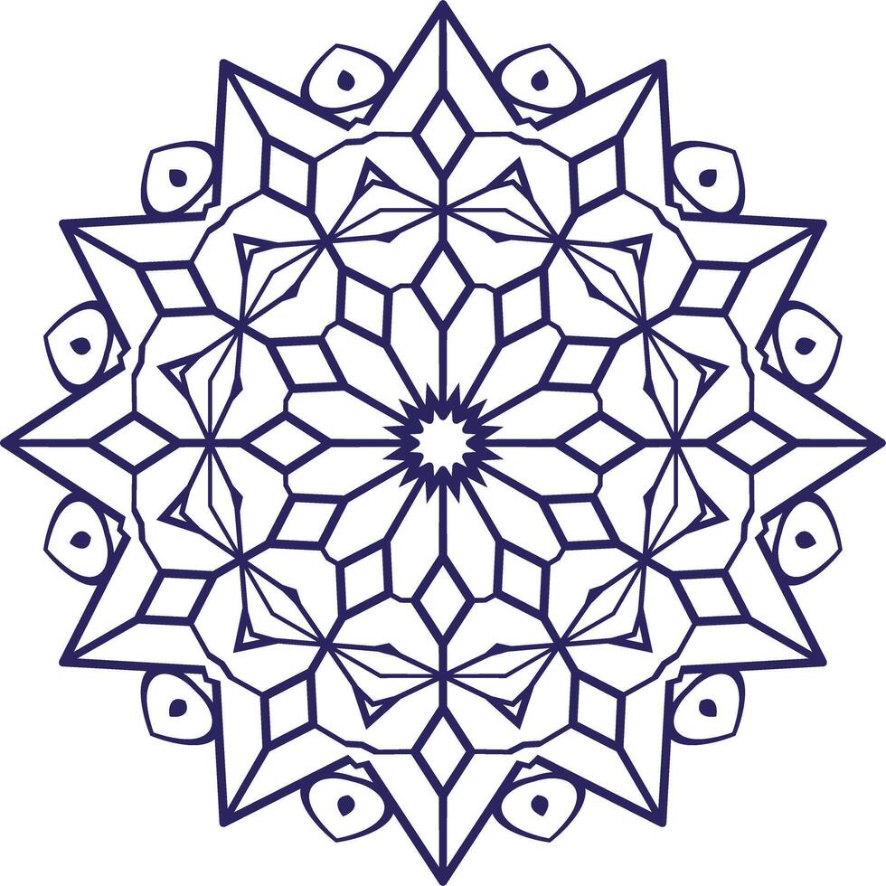 Hand Drawn Mandala Outline Pattern Design vector